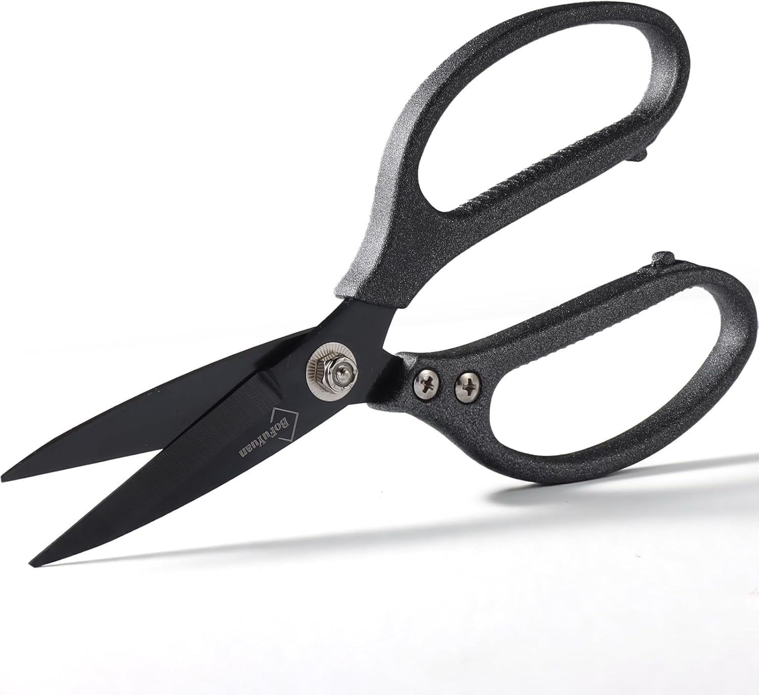 BoFuYuan Heavy Duty All Purpose Scissors, Stainless Steel Blades, Frosted Gray Comfort Grip Handle, 8.5 Inch Professional Multipurpose Utility Sharp Shears for Kitchen, Garden, Office, Craft, Sewing