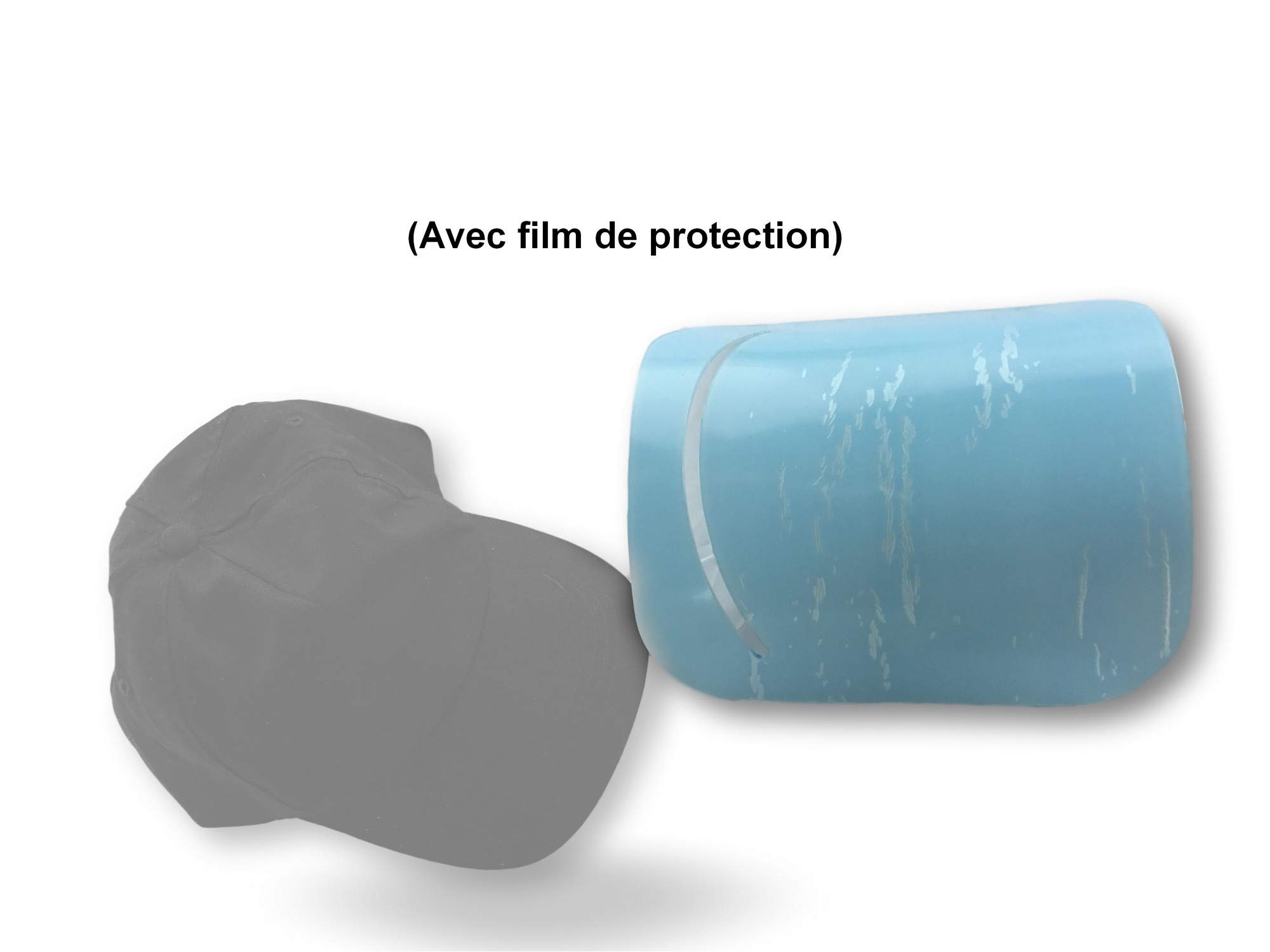 KIBROS Visière protection faciale écran plexiglas amovible épais rigide | Écran plexiglas amovible épais rigide transparent, anti-projections et anti-buée, adaptable sur casquette.