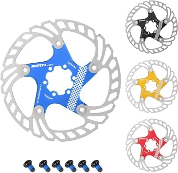 CYSKY Floating Bike Disc Brake Rotor 6 Bolts 140mm 160mm 180mm 203mm CNC Machined Stainless Steel Brakes Rotors for Ebike Road Bike MTB BMX Gravel Bike Blue, 180mm