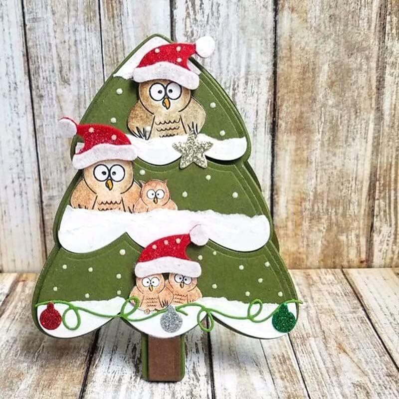 Troqueles de corte de árbol de Navidad troquelados de metal para álbumes de recortes troquelados para bricolaje álbum de fotos decorativotarjetas de