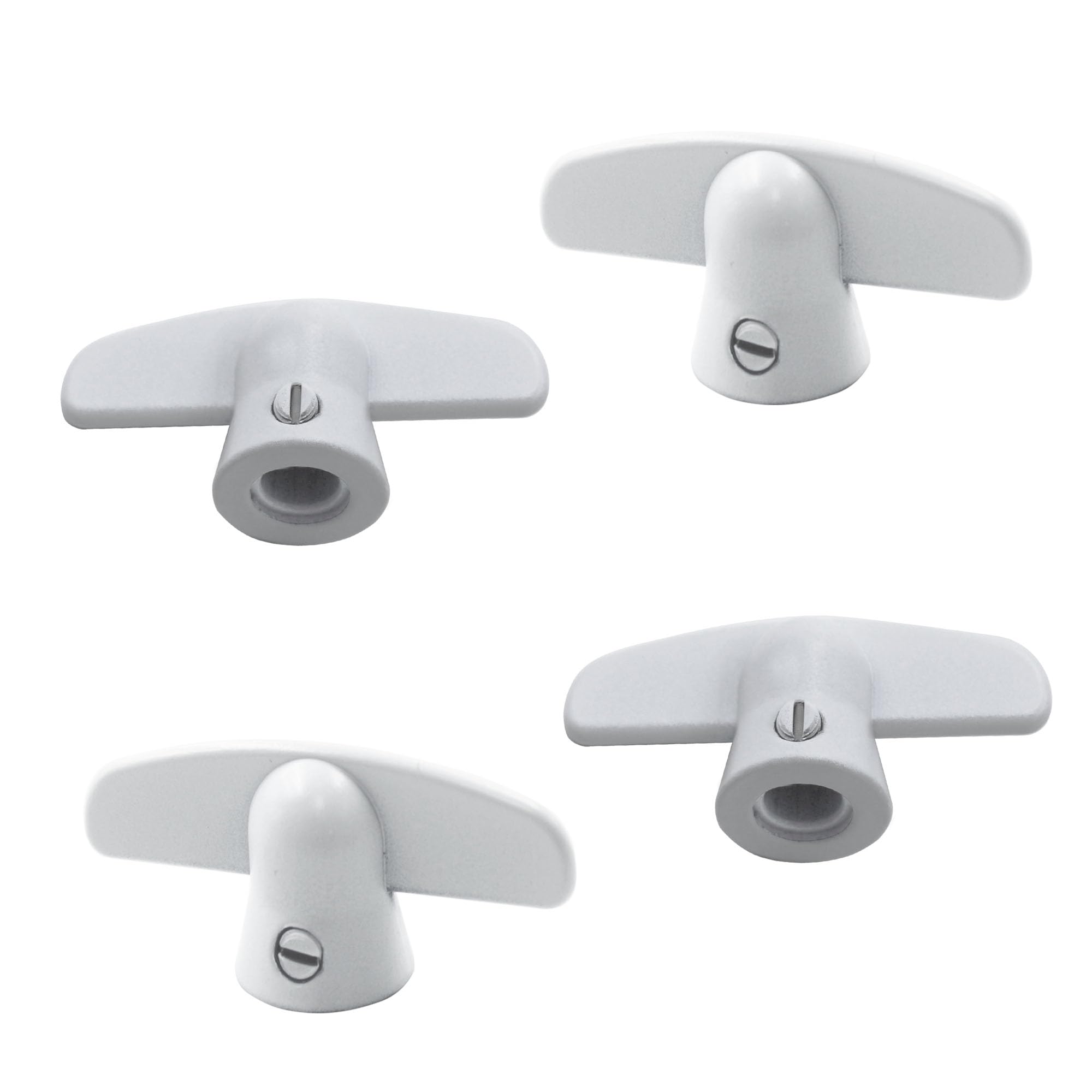 Follde 3/8" Spline Size T-Crank Window Handle Replacement for Pella Casement Window Crank (White * 4 Pcs)