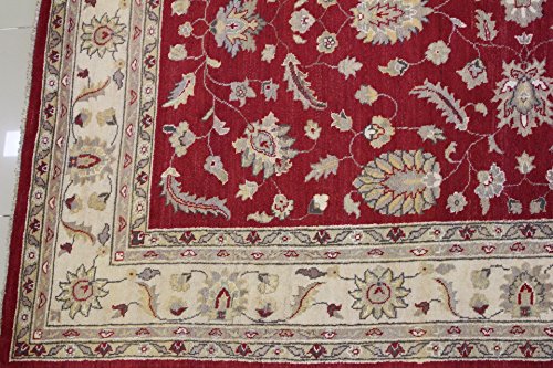 6'6 X 9'9 Double Knot Ziegler Chobi Design Area Rug With Wool Pile - | A 6X10 Large Rug | An Authentic Hand Knotted Chobi Ziegler Rug Made With Vegetable Dyes #TOP3