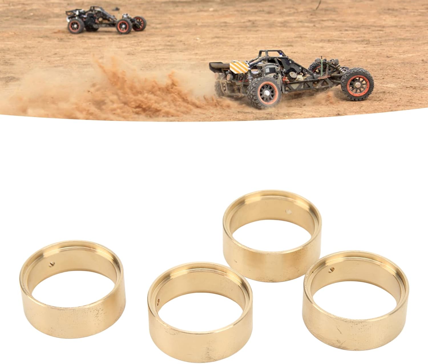 Pack of 4 Brass Internal Beadlock Ring Clamp Ring RC Brass Internal Beadlock Ring for 1.0 Inch Rim for 1/24 RC Car Upgrade Parts