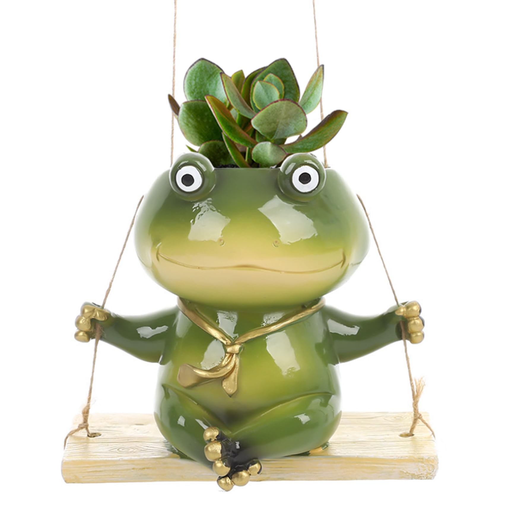 Jardinière drôle de grenouille pivotante en résine pour plante suspendue