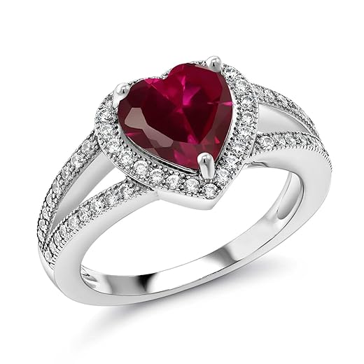 Heart Gemstone Birthstone Ring