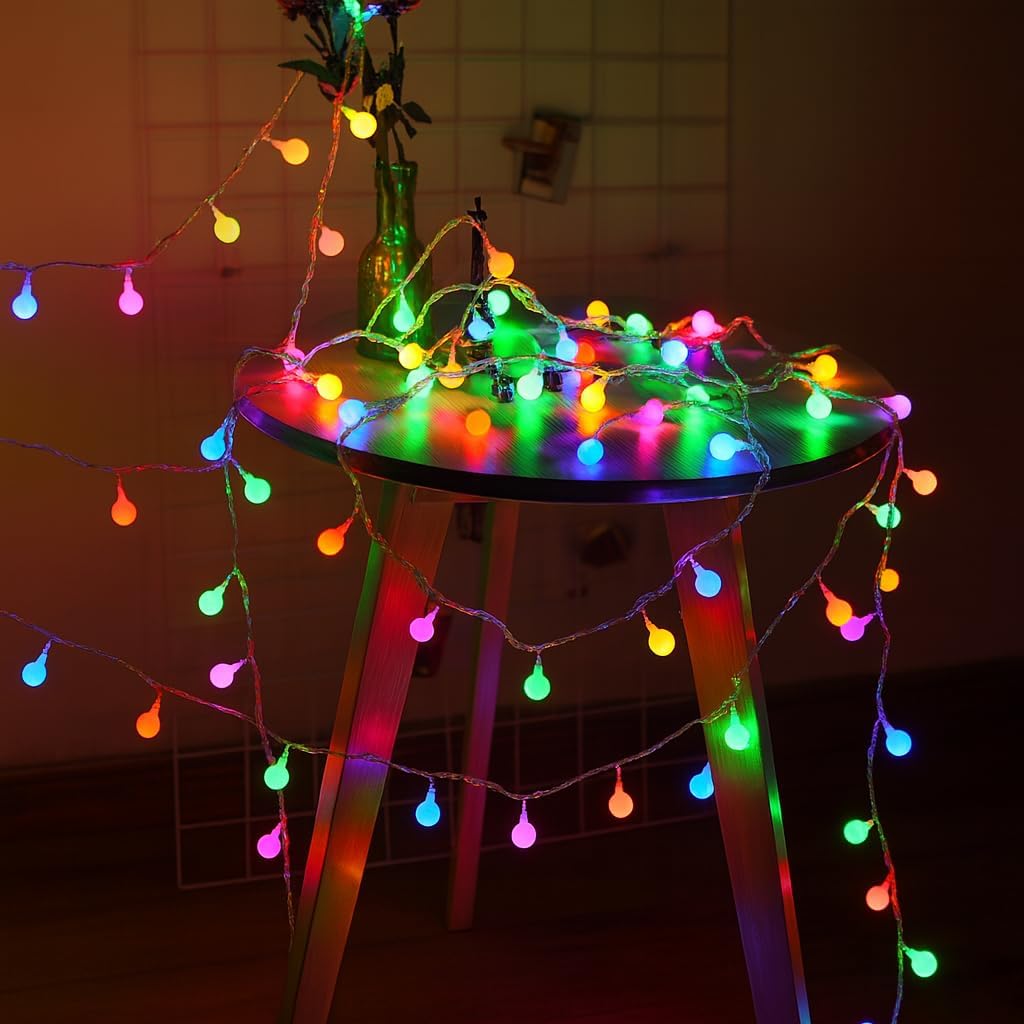 Pisca Bola Cristal 5 Metros 20 Leds Fio Transparente Decoração Natal (Colorido 220V)