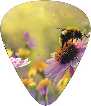 Bumble Bees - Guitar Picks for Electric Guitar, Bass Guitar - Natural Feel,12-pack