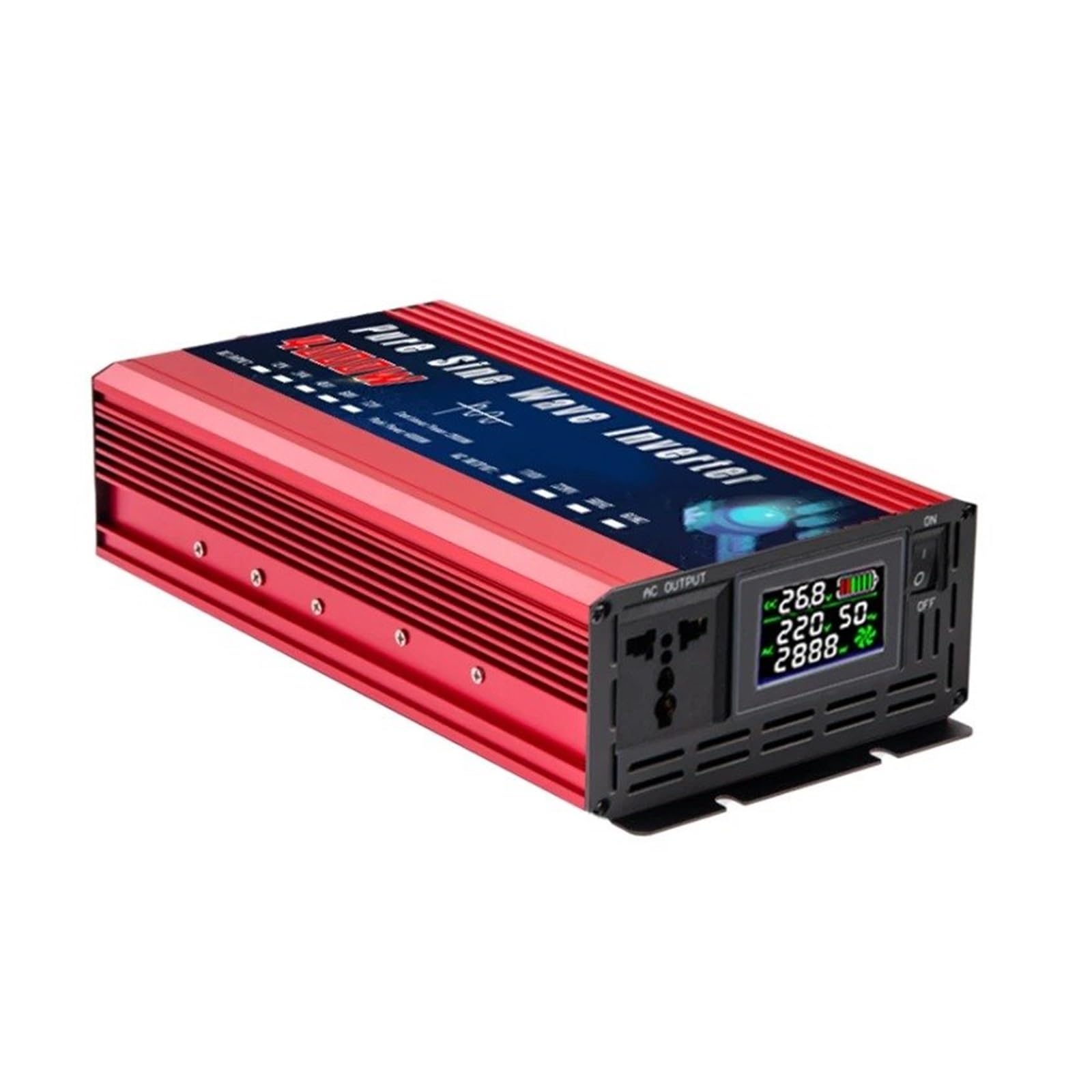 Power Inverter Convertitore Tensione Alimentazione A Onda Sinusoidale Pura 12V 220V 2000W 3000W 4000W DC 12v 24v A AC 220v 110v Per Inverter Solare Auto Convertitore(12V,110V 60HZ,1000W)
