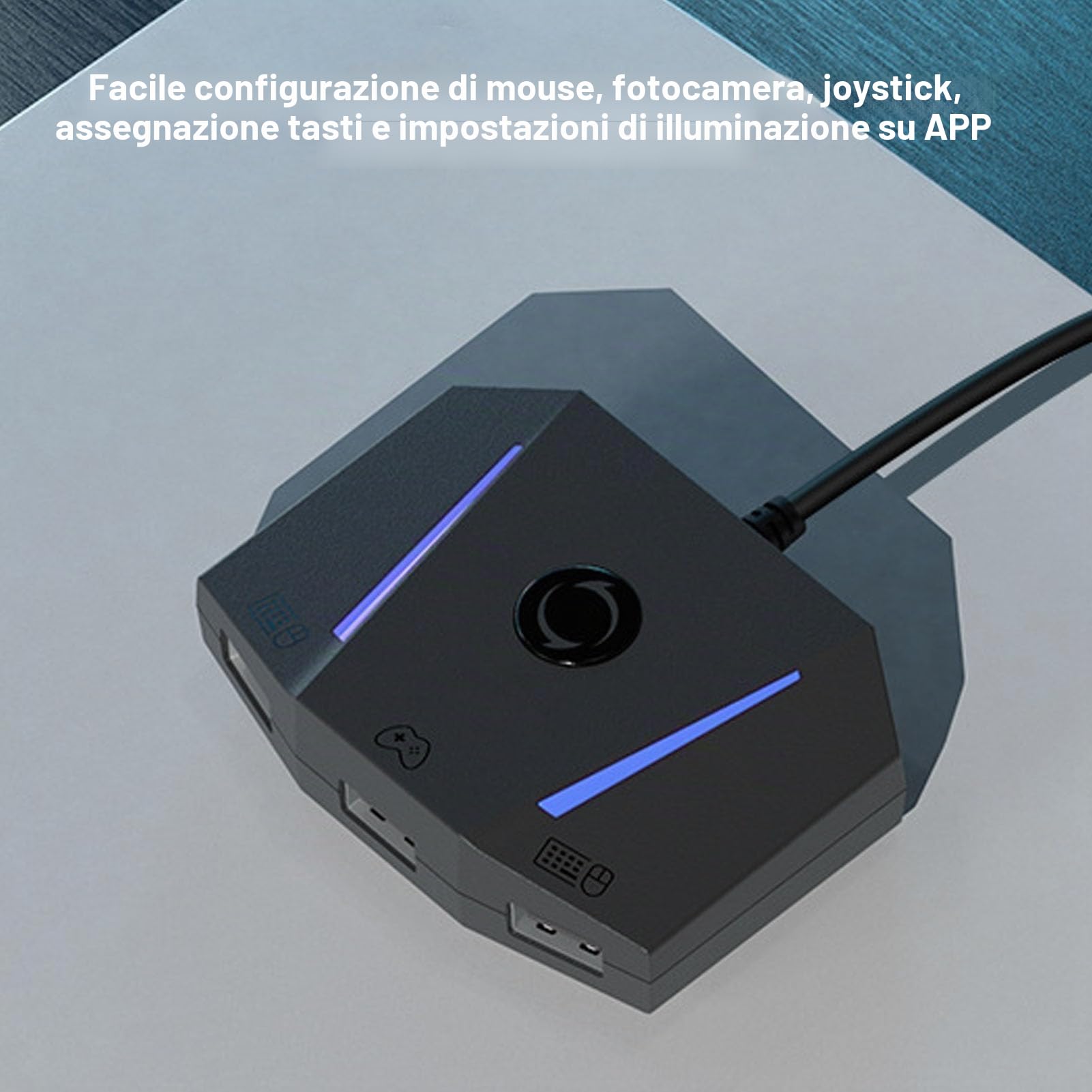 Tosuny Adattatore Mouse Tastiera VX2 AimBox, Controllo App Convertitore MnK per, X Box Series X/S, X Box One, con Audio da 3,5mm e Luce RGB, per i Giochi di tiro