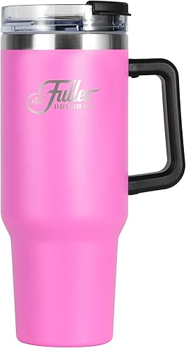 Fuller Brush Vaso de acero inoxidable con asa, 40 onzas, sin bisfenol A, con aislamiento de doble pared, mantiene las bebidas calientes o frías