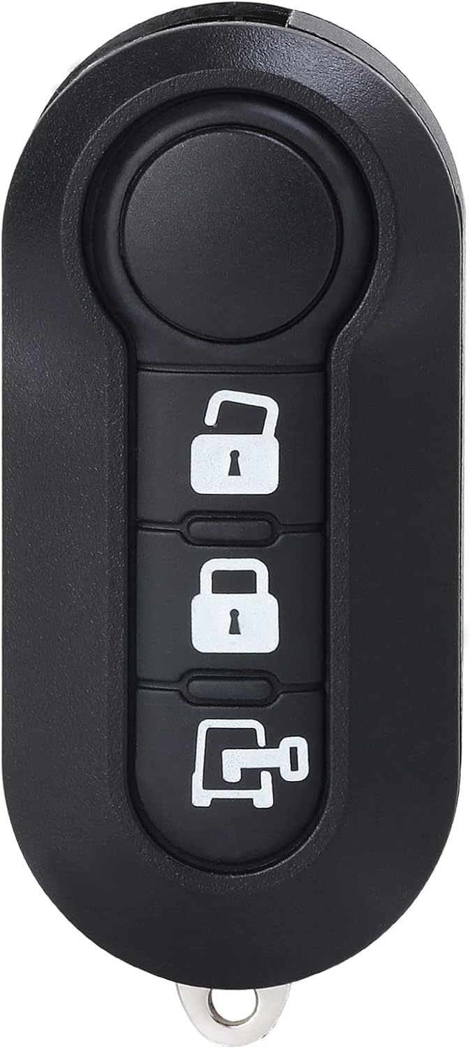 Keymall Car Key fob Shell Case Replacement For RAM ProMaster 1500 2500 3500 City 2015-2019 for Fiat 500 Ducato 3 Buttons,Just The Key Shell