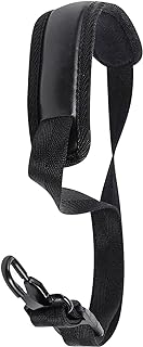 KUWAN Saxophone Neck Strap Soft Sax Leather strap Padded for Alto Sax Tenor Clarinet Baritone Soprano Horn Music Instrument (1, BLACK)