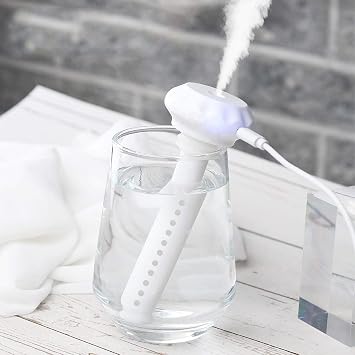 Mini Water Bottle Humidifier, Adjustable USB Donut Mist Maker Stick Wick for Travel Bedroom Car Plant, DIY Personal Bottle, Quiet Bedside