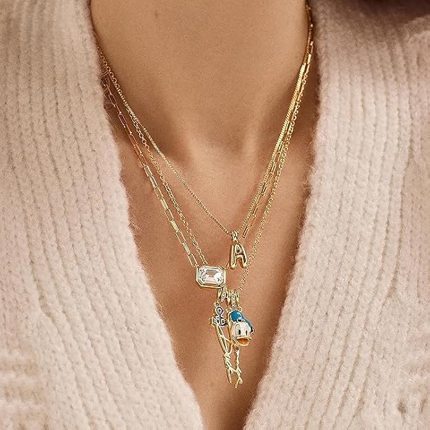 BaubleBar Disney Character Charm Necklace - Pretty Statement Necklaces for Disney Fans - Fashion Jewelry, Fun and Trendy Pieces for All Ages