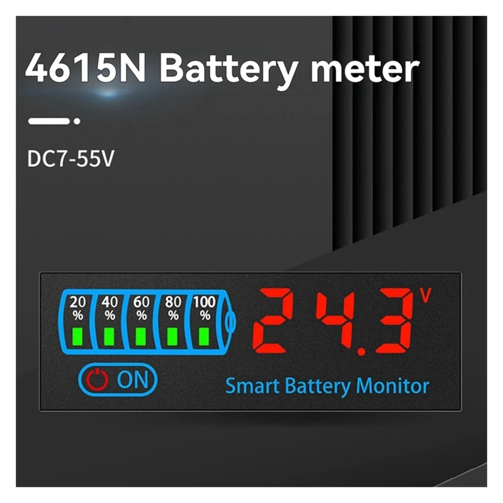 AT02-18650 Li-Ion Lipo Tester - 7-55V Säurebatterie-Füllstandsanzeige mit LED