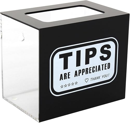 XOHYW Tarro de recolección de puntas acrílicas, caja de boleta de sugerencia de comentarios de colección de donaciones, contenedor de almacenamiento