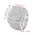 Charles Raymond Bling Bling Hip Hop Iced Out Luxury BIG Oversize Men's Ring - 444 (Silver, 9)