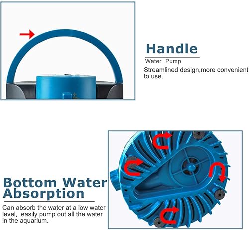 Miniatura 3 de Bomba de agua sumergible de 800 GPH con mango para estanque, acuario, control de flujo de agua, fuente de pecera, bomba de agua con elevación alta