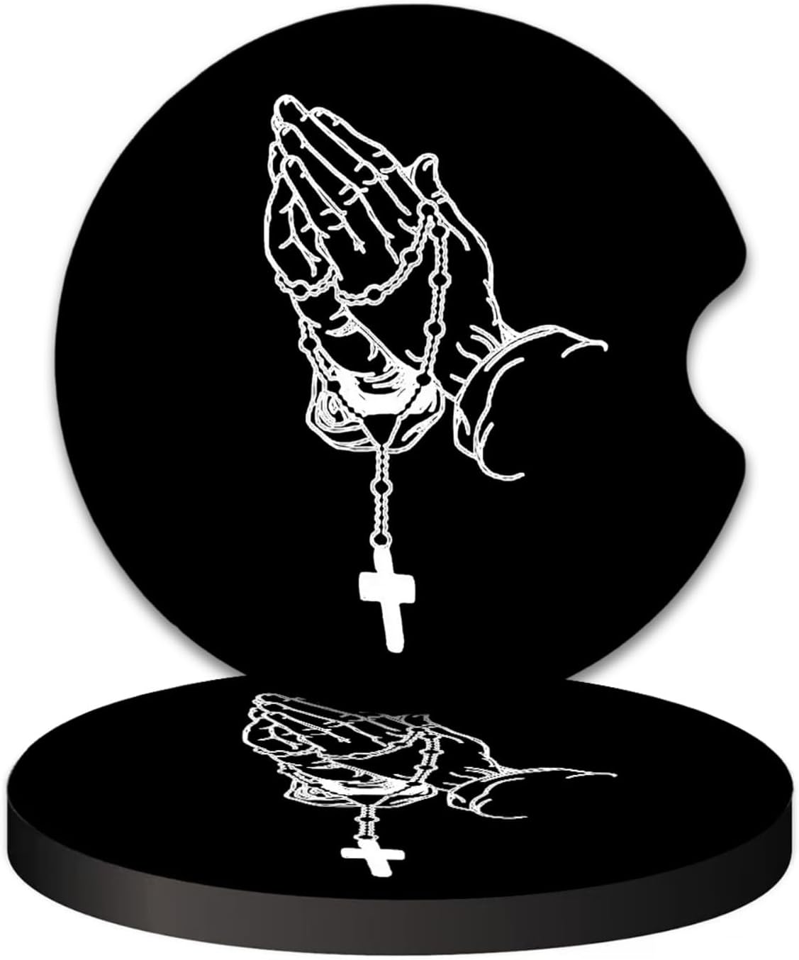 2Pcs Non-Slip Car Cup Holder Coasters Car Interior Accessories 2.75" Universal Size Cross Jesus Car Accessories