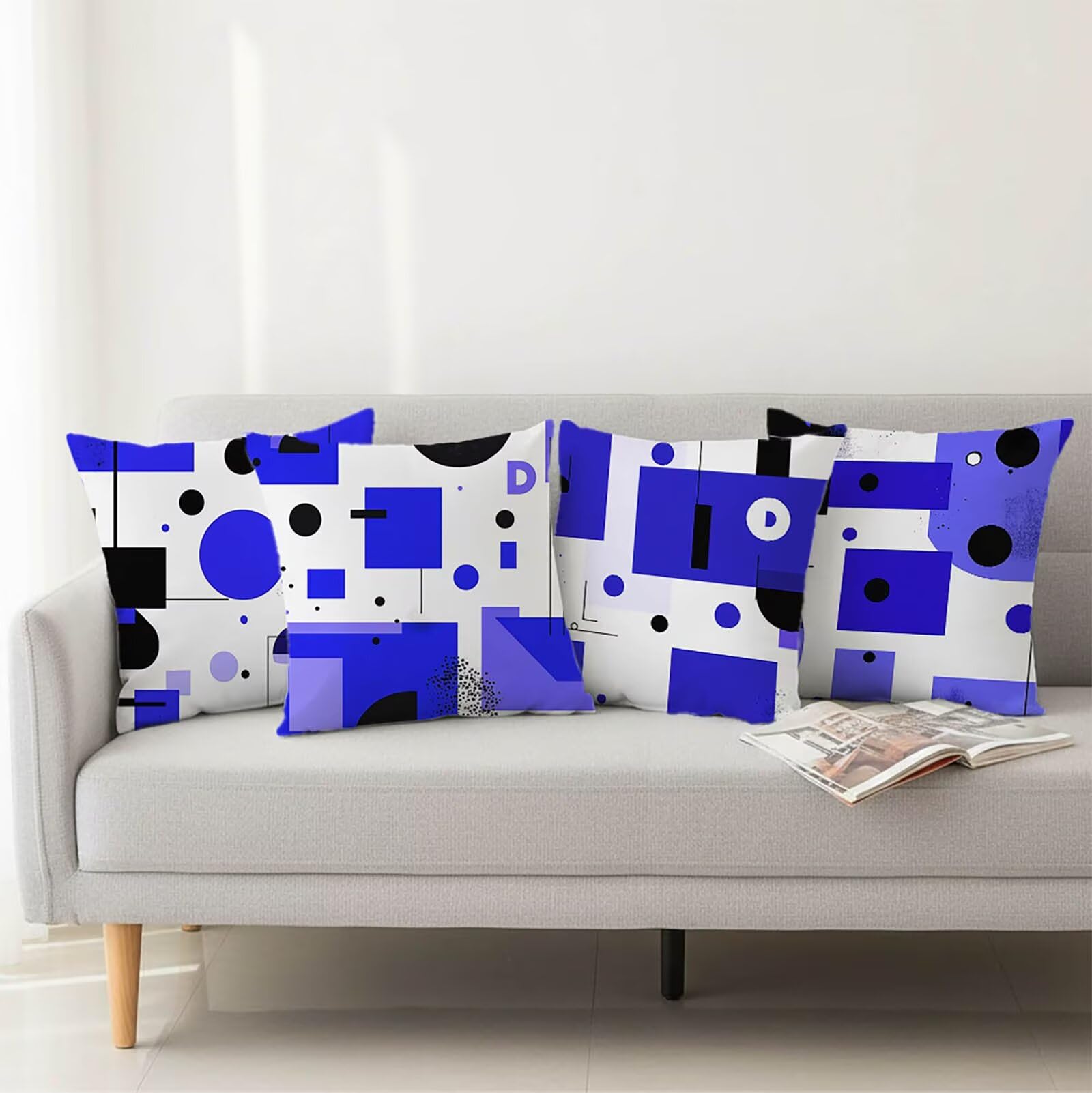 Kissenbezug 65 x 65 Outdoor Kissenbezug 65 x 65 CM Doppelseitiger Druck Modern Deko Sofakissen Bezug Geometrie Quadrat Kopfkissen Bezug für Frühling Sofa Bett Deko, Geschenke für Frauen (Samt) BZ17355