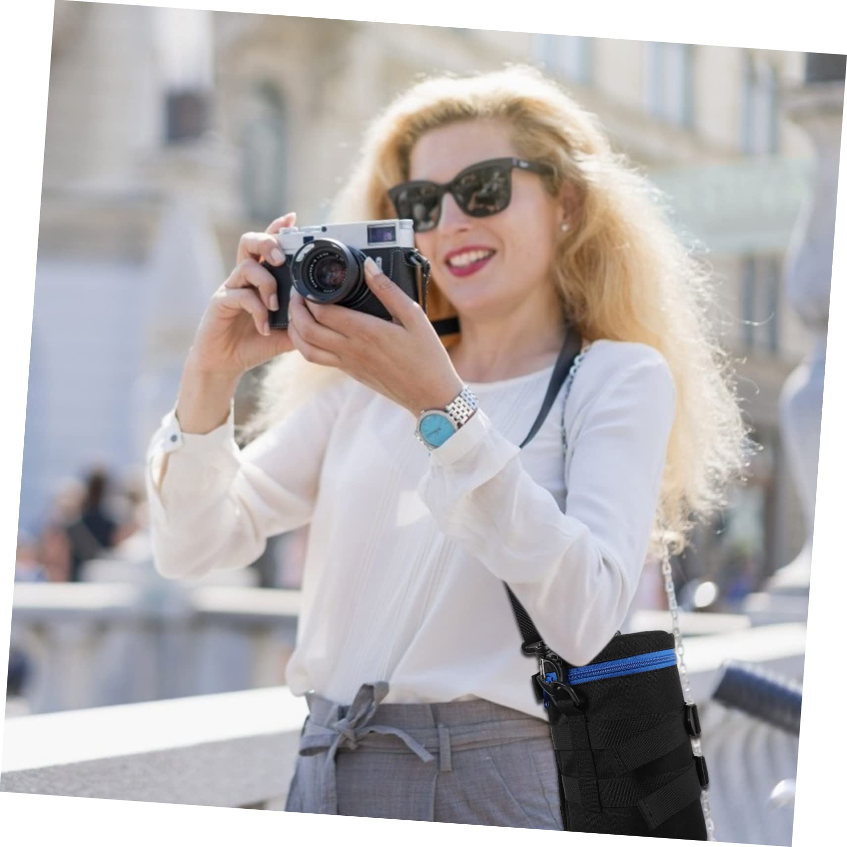 Custodia Imbottita in Fotocamera per Poliestere e Nero Obiettivo Cintura Leggera Trasporto Comodo, per Fotografi in Movimento
