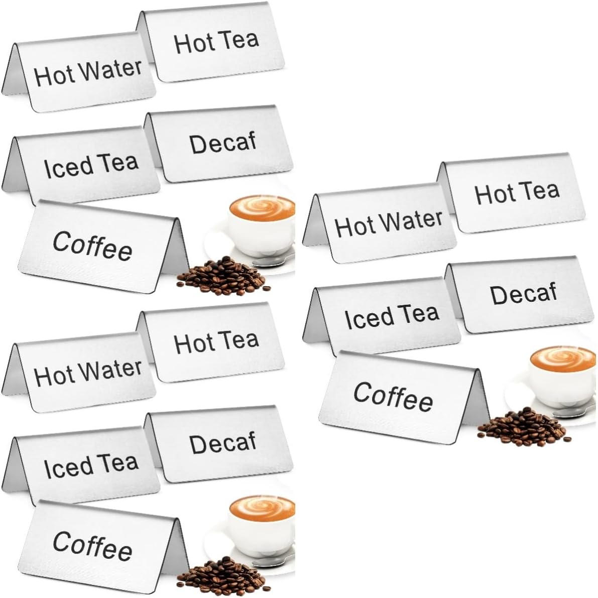 15pcs Beverage Signs for Coffee and Tea Display Tabletop Menu Holders for Restaurants Cafes and Buffets Easy to Clean and Space-saving Design