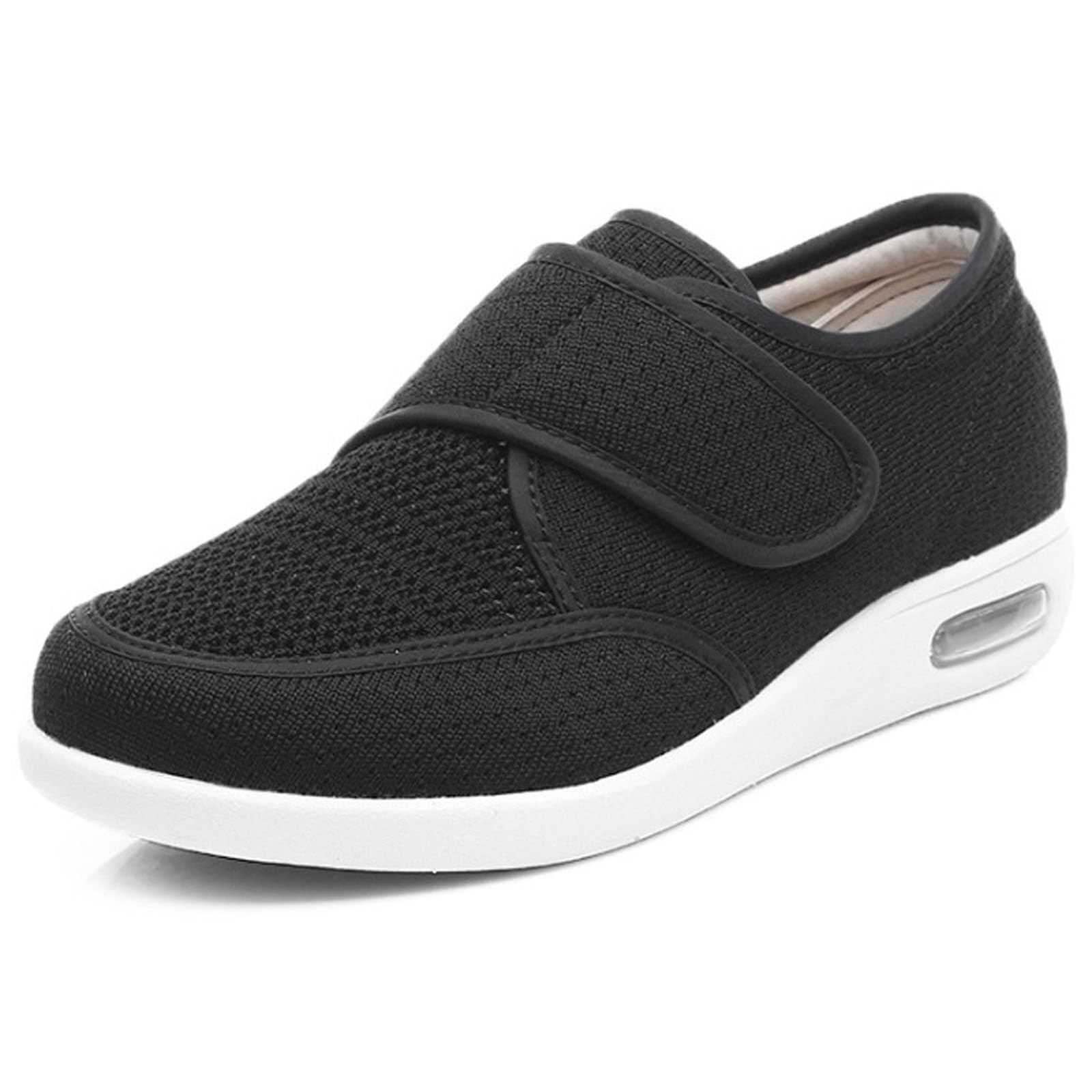 bumuam Respirable Zapatillas Zapatos,Antideslizante DiabéTico Zapatos Deportivos Casuales Ajustables Zapatos de Pies Hinchados para Personas MayoresEU 35(23cm/9in)