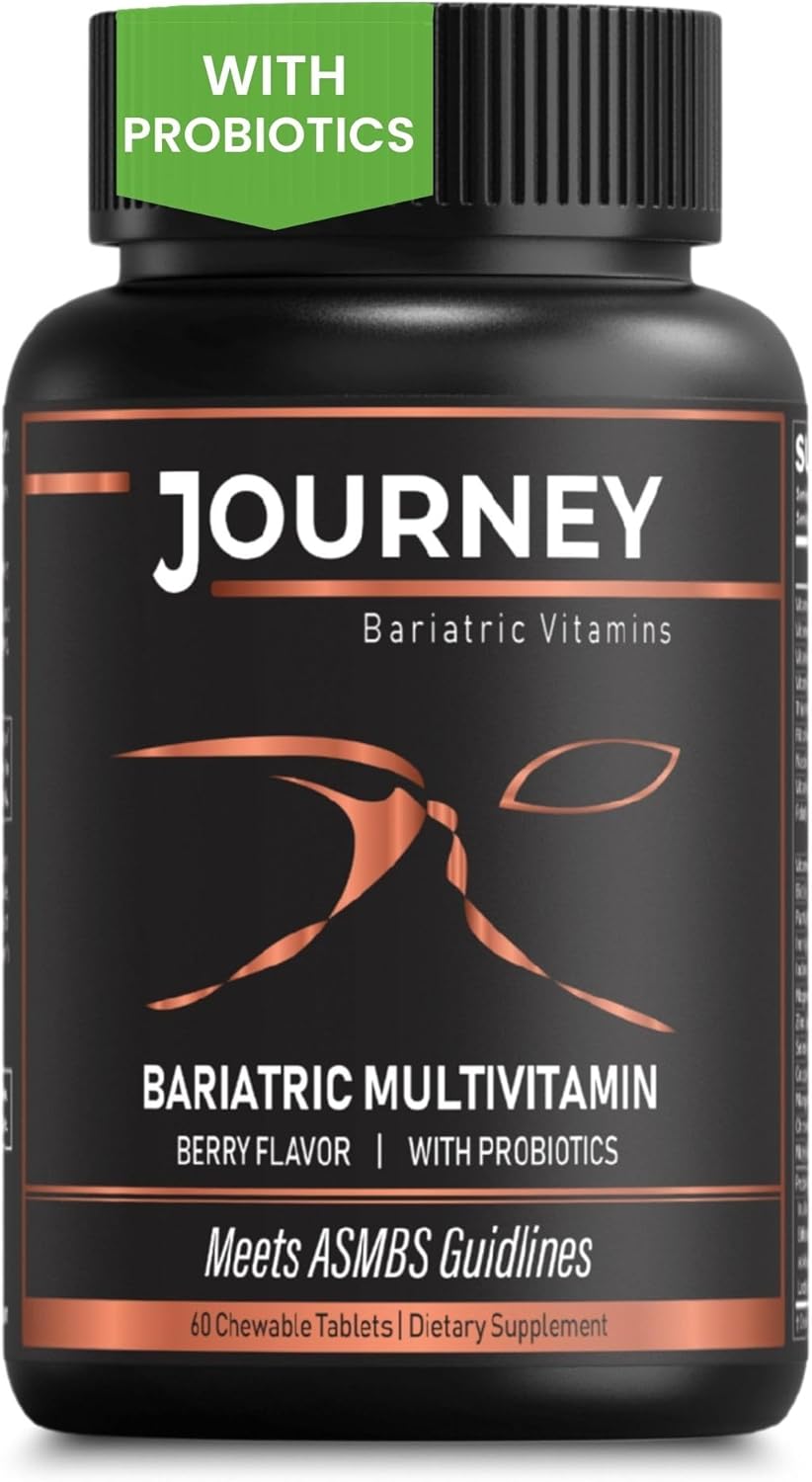 Journey Bariatric Multivitamin with Probiotics & Iron – Chewable, Berry (60 Count)