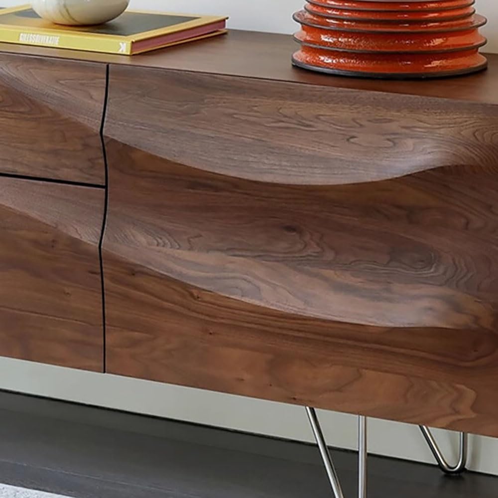 Aparador ​​210cm Consola Recibidor Retro de Madera Maciza, Alacena de Almacenaje con Cajones para Salón, Mueble Almacén Central Apto para Hoteles y Hogares​ Aparadores