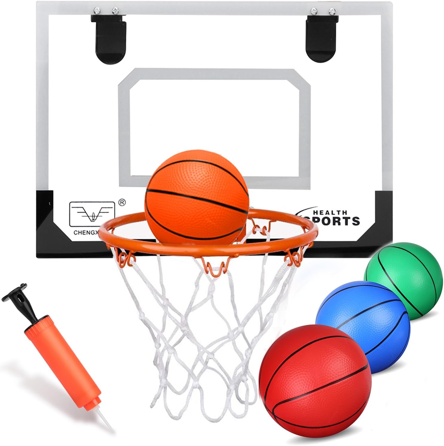 Mini Indoor Basketball Hoop for Door Boost Version, Wall Mount Basketball Hoop for Kids Adults with Upgrade Larger 9 Inc Dunk Rim Wall Mounted Backboard