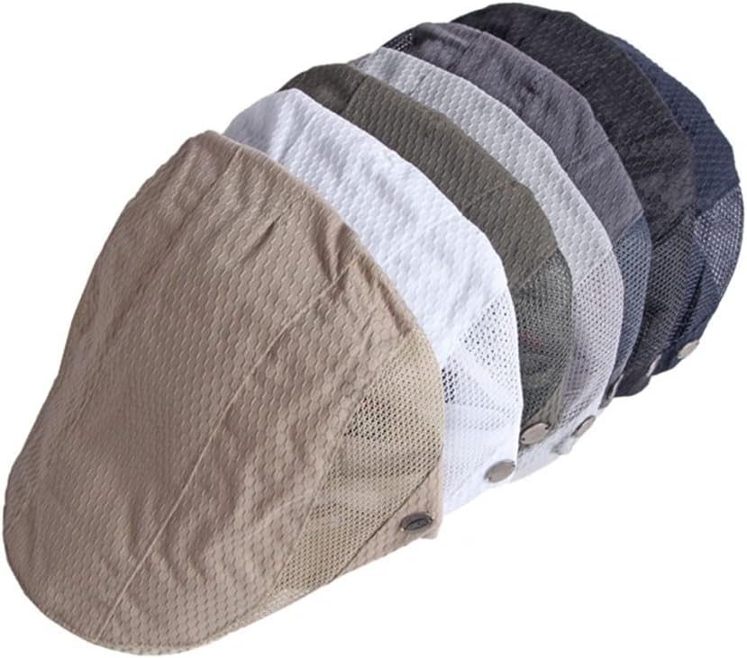 FASHIXD Mens Mesh Flat Caps Light Summer Beret Hat Breathable Newsboy Ivy Cap Cabbie Adjustable - Image 6