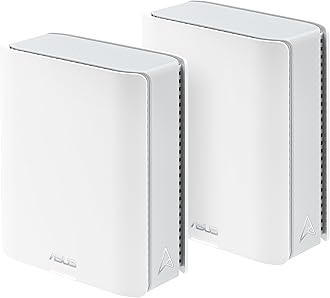 ASUS ZenWiFi BT8 (2pk) Tri-Band WiFi 7 Mesh Router: 14000 Mbps, Coverage up to 5900 sq ft, Dual 2.5G Ports, SSIDs for IoT, VPN, Parental Controls, Network Security, 4G LTE & 5G - White