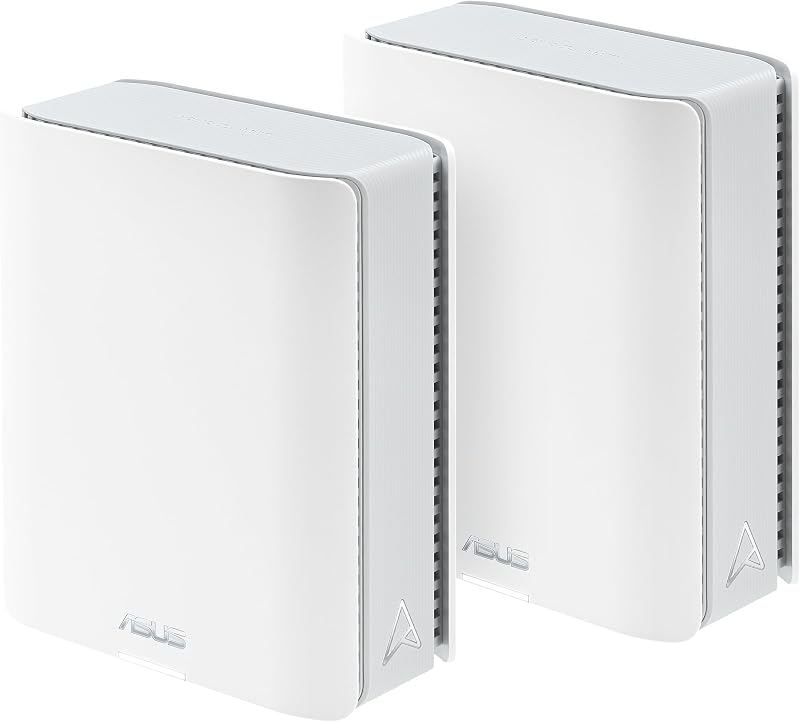 ASUS ZenWiFi BT10 Tri-Band WiFi 7 Smart AiMesh Extendable Router 2er Set (6 GHz WLAN, 18 Gbps, bis zu 550m² Abdeckung, 2X 10G-Port, Kindersicherung, VPN) weiß