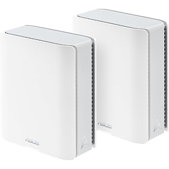 ASUS ZenWiFi BT8 Tri-Band WiFi 7 Smart AiMesh Extendable Router 2er Pack 6 GHz WLAN 14 Gbps bis zu 550m  Abdeckung Dual 2.5G Ports Kindersicherung VPN wei