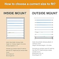 Vista 14 de Persilux Cordless Zebra Blinds for Windows Free-Stop Roller Window Shades (22" W X 64" H, Grey) Dual Layer Light Control for Day and Night, Light