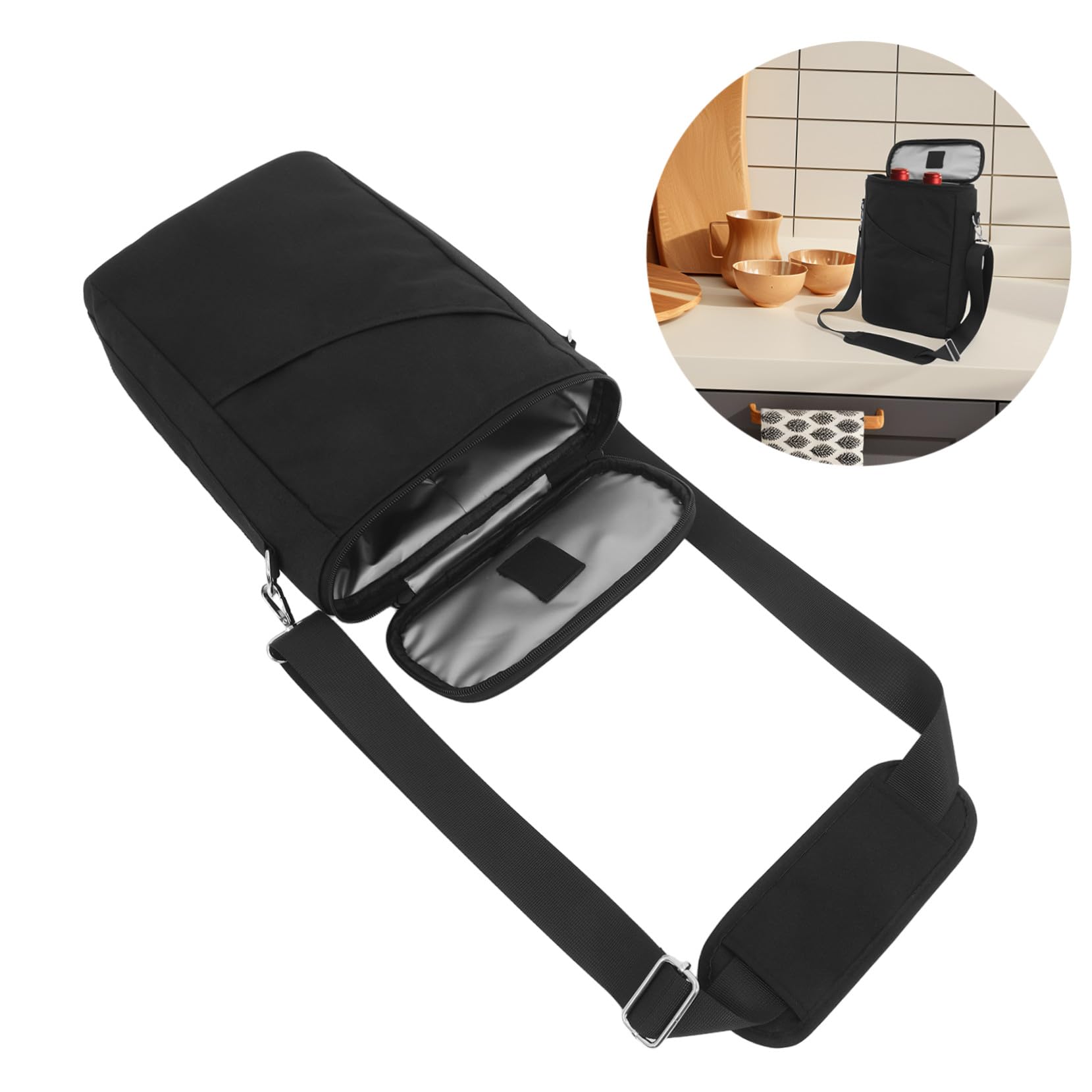 Bolsa Isotérmica para Vino con Capacidad para Botellas Correa Ajustable Aislante y Prueba de Fugas Bolsa Portátil para Transporte Fiestas Picnic y Viajes
