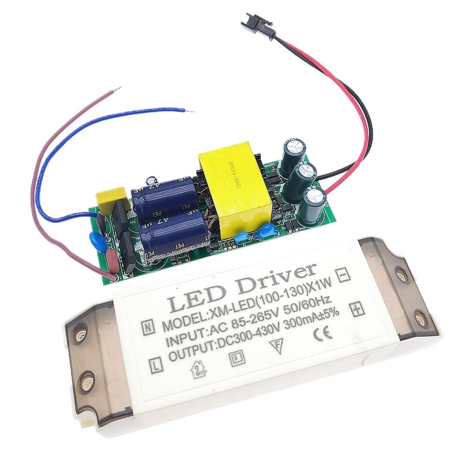 Driver LED AC110V 220V 300mA Alimentatore for lampada 100W-150W Trasformatore for illuminazione a corrente costante 100-130x1W 130-150x1W((130-150) X1W,5pcs)