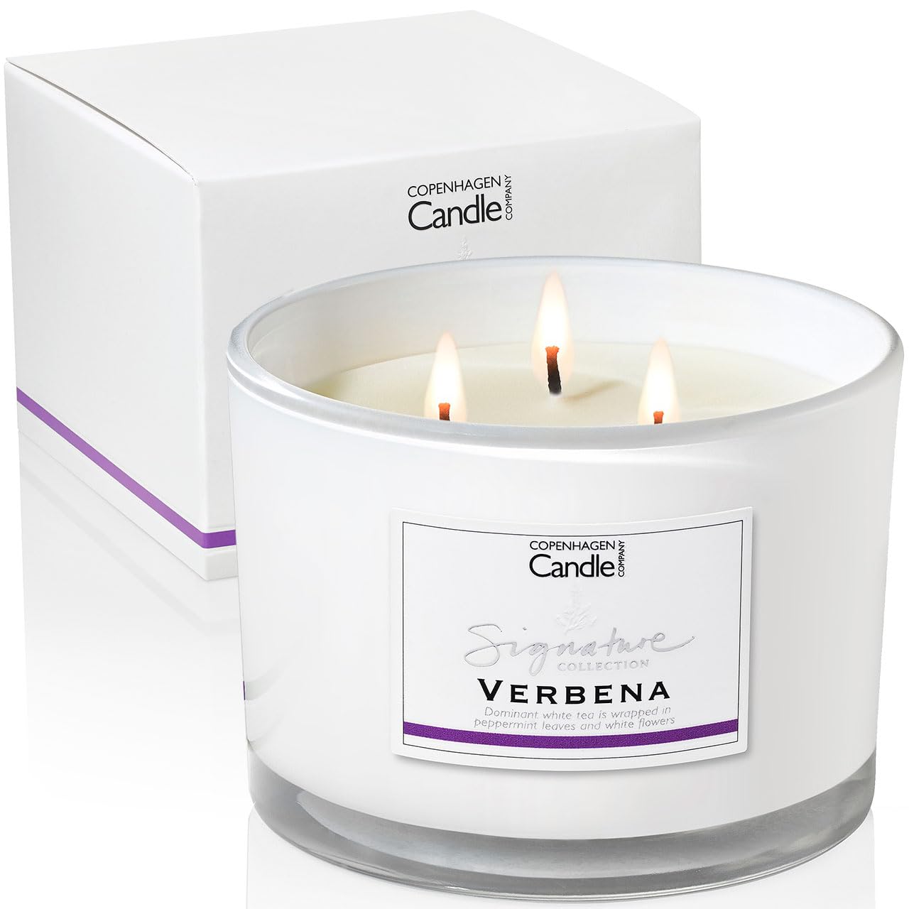 The Copenhagen Company Women's Verbena 12Oz Luxury Scented Candles Gifts For | Natural Wax Blend | 35 Hours Burn Time | Hotel Collection | - Verbena (12Oz)