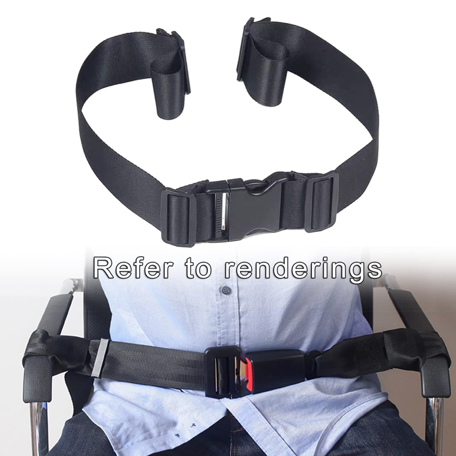 jojomis Los cinturones de seguridad duraderos para silla de ruedas se utilizan para cuidar de los pacientes, correas de arnés de cojín con hebilla de fácil liberación, ajustables