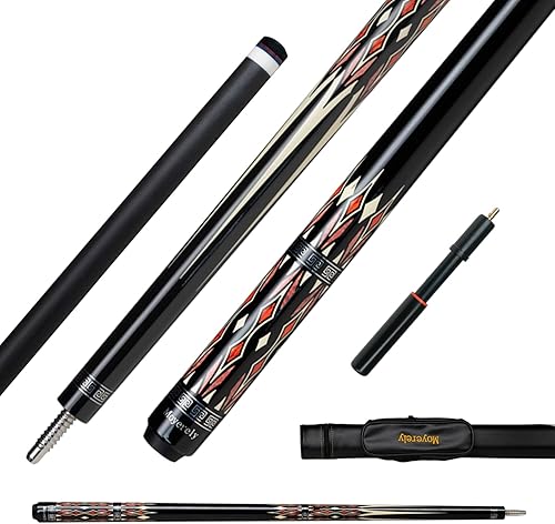 Miniatura 18 de Taco de billar de fibra de carbono de Moyerely, palo de taco de 11.8mm/12.5mm de baja deflexión, palo de piscina profesional con estuche Arce ojo