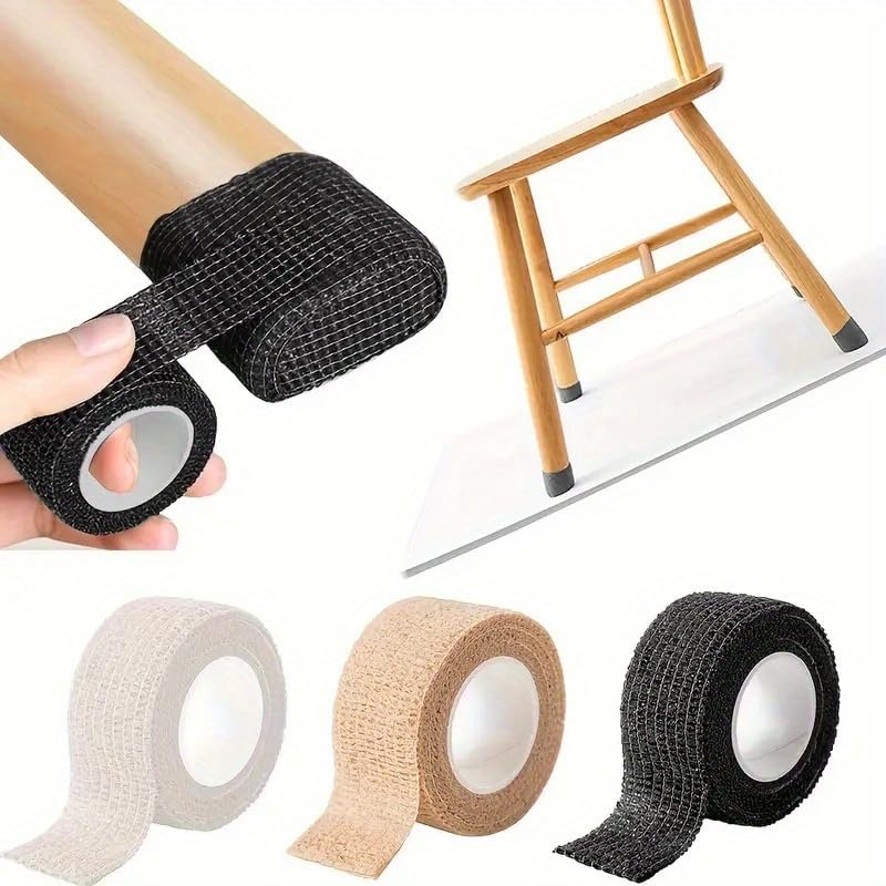 1 Roll Self-Adhesive Chair Legs Protector - 1in Wide, 157.5in Long, Anti-Slip, Noise-Reduce, Anti-Damp Chair Leg Covers (Khaki)
