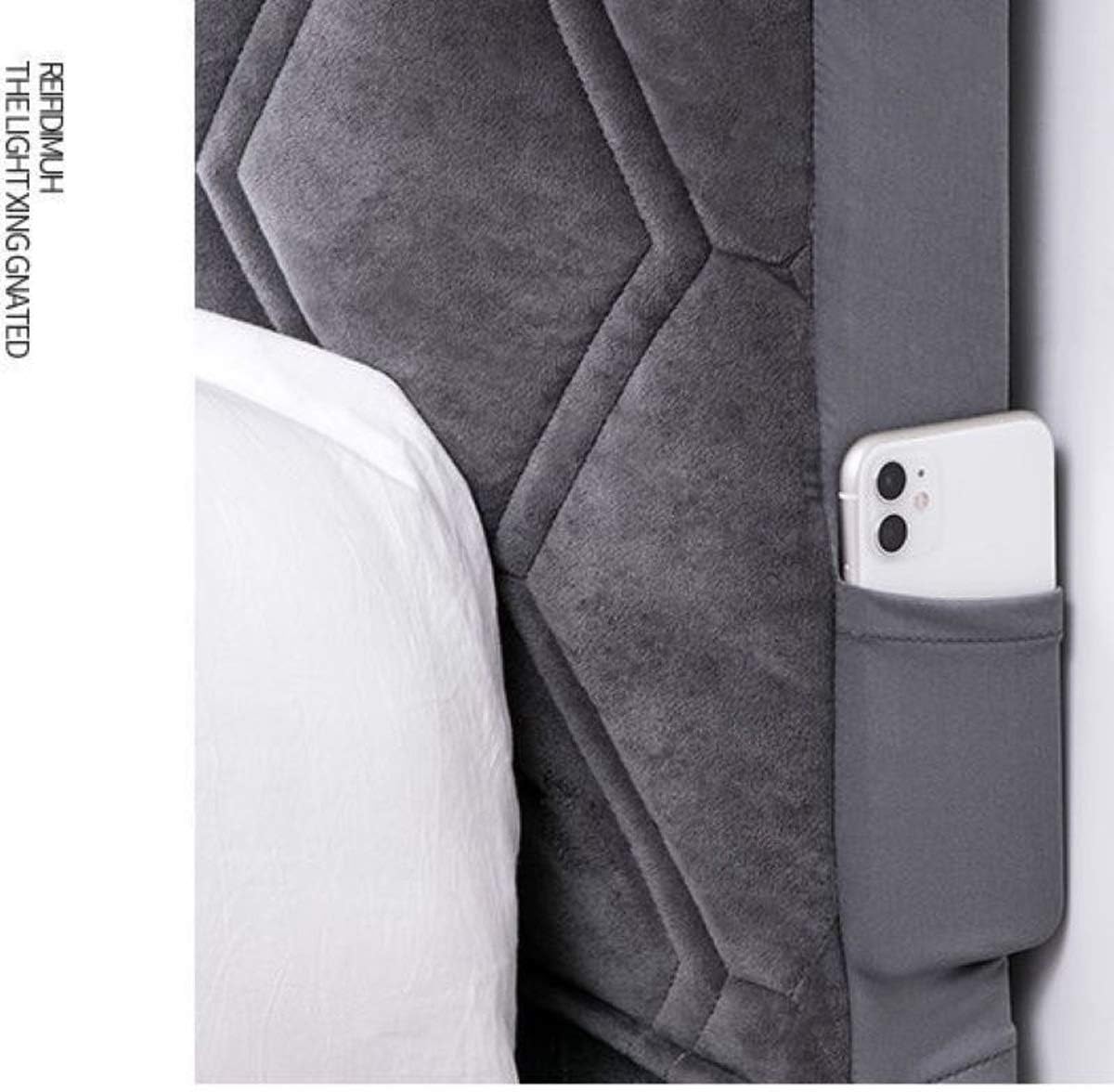 Headboard Slipcover for Twin Queen Full California King Size Beds, Padded Velvet Dustproof Stretch Solid Color Quilted Bed Head Covers