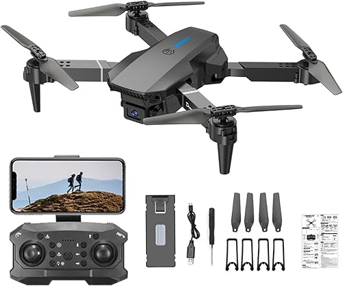 Miniatura 7 de Dron aéreo plegable con doble cámara FPV HD 1080P, control remoto WiFi, juguetes regalos para niños y niñas con retención de altitud modo sin