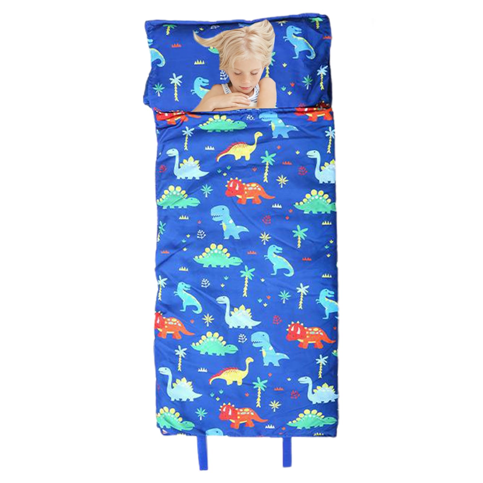 Tapis de sieste de camping en plein air pour enfant doux et lavable Motif dessin animé imprimé dinosaure