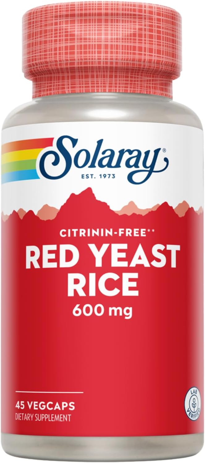 SOLARAY Red Yeast Rice 600mg System Support, Non-Irradiated & No Citrinin, Lab Verified, 120 VegCaps