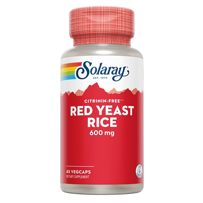 SOLARAY Suplemento Fitoterápico de Arroz Vermelho Fermentado 600 mg, 45 cápsulas