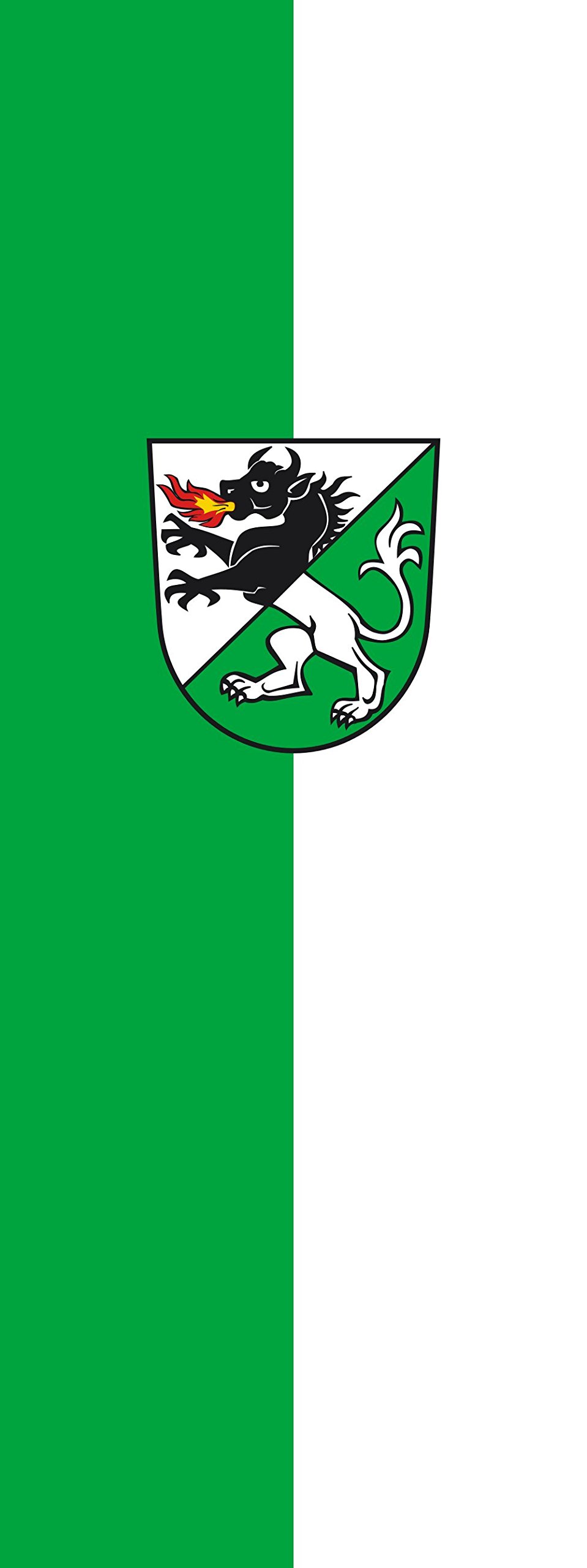 Drapeau Kißlegg vertical pour pavoisement de bâtiments officiels format portrait 400x150cm