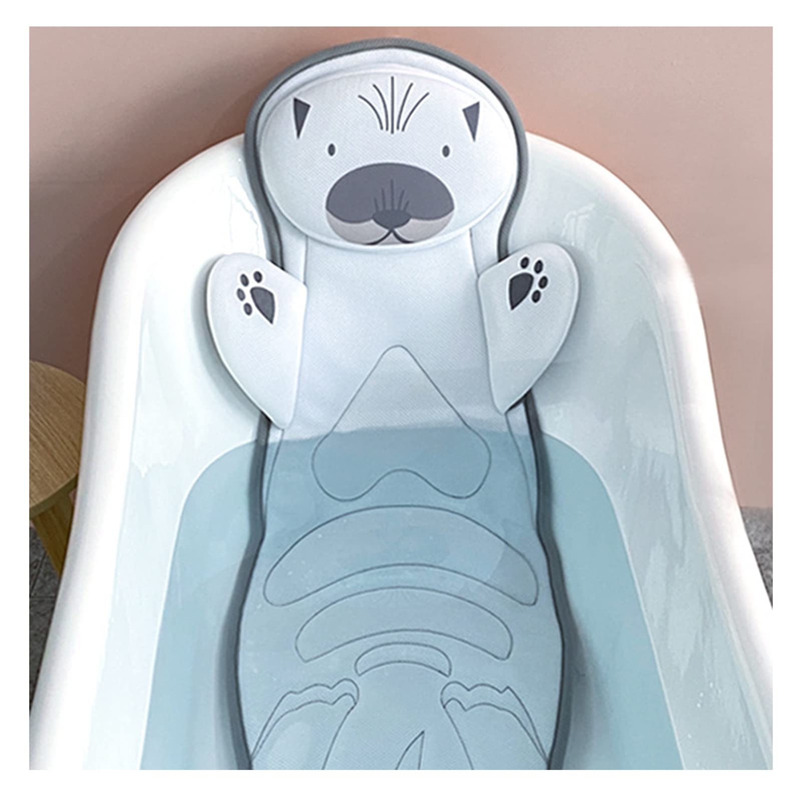 MyrRhe Baby's Otter Ergonomisches Badekissen: 3D-Air-Mesh, schwarz, luxuriös, Spa-Erlebnis – perfektes Badezubehör, Geschenk zur Entspannung.