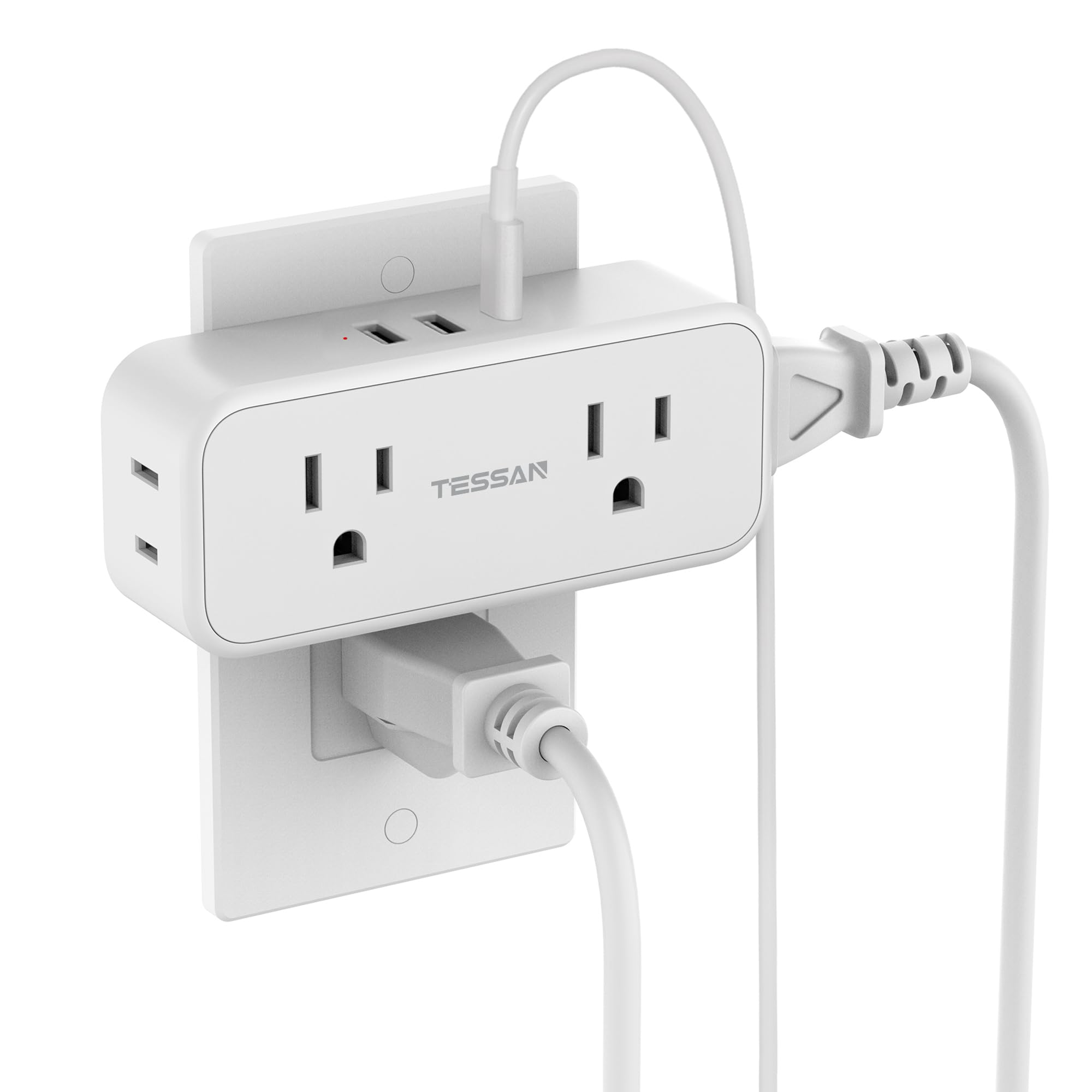 TESSAN Wall Outlet Extender - 7 Ports! -12