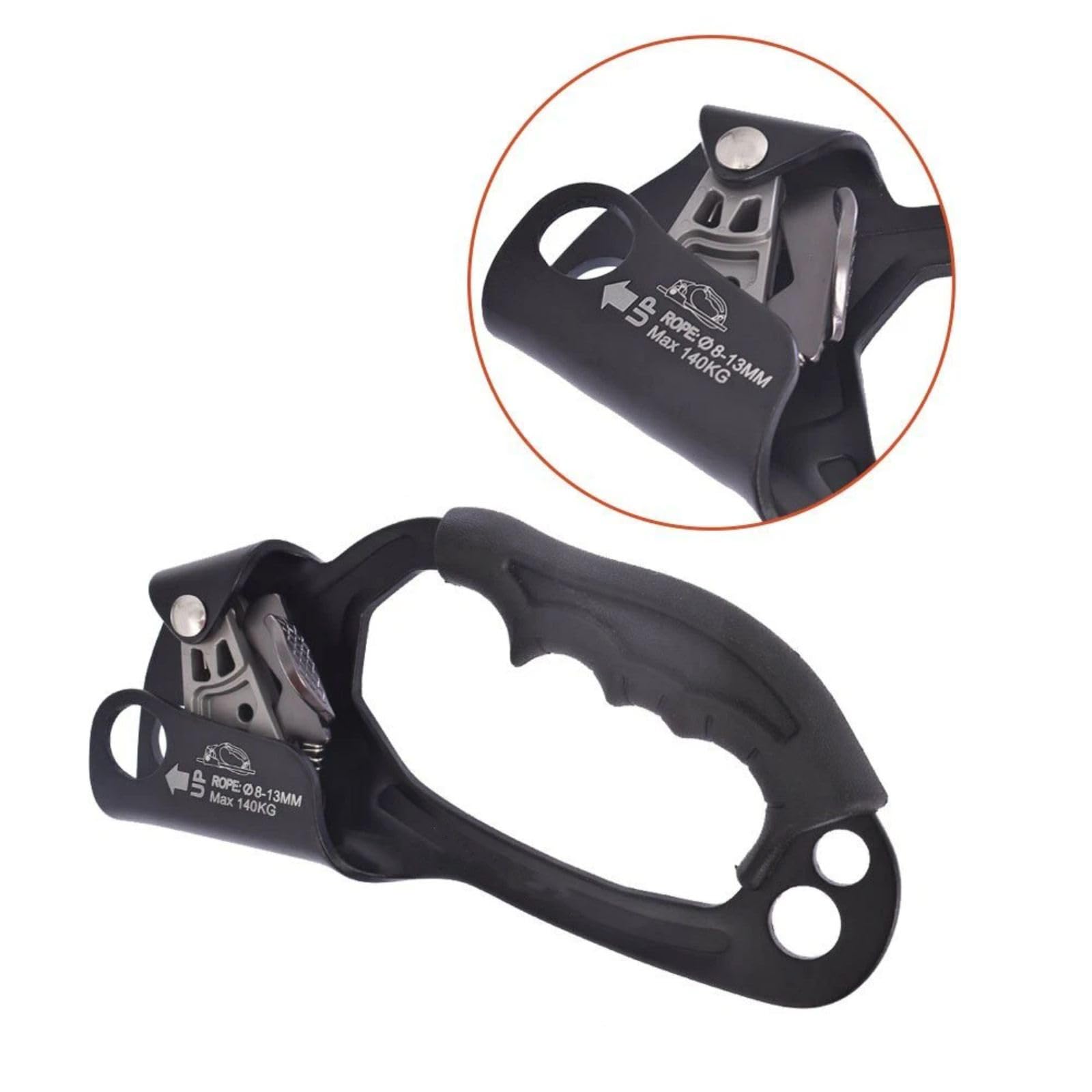 NATEFEMIN Stainless Steel Right Hand Ascender, 140kg Rappelling Gear Equipment for 8~13mm Rope, 4kN